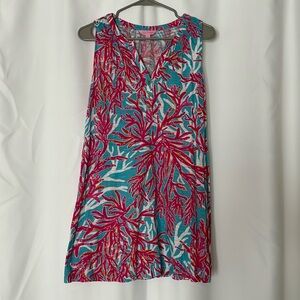Lilly Pulitzer Essie Dress Heathered Ikat Blue Underwater Escape small s